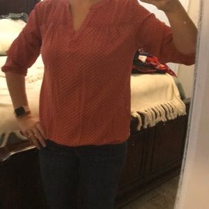 3/4 sleeve rust blouse